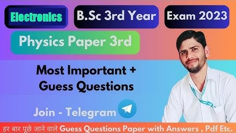 bsc 3rd year physics paper 3rd important question/bsc 3rd year physics electronics/vks physics/part2