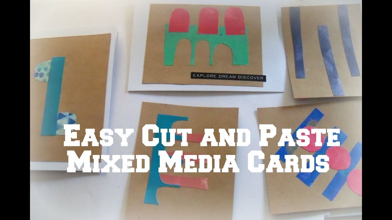 Easy Cut and Paste mixed media Cards/ how to cut and paste / DIY