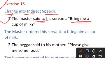 Exercise 16 Direct and Indirect Speech from English Excellent Grammar Class 10th up board
