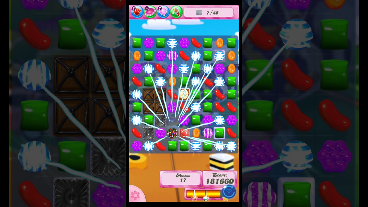 Candy Crush Saga level 1367. No booster. Satisfying multiple colour bomb.