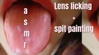 ASMR - LENS LICKING + SPIT PAINTING👅💦 (lamiendo la camara)