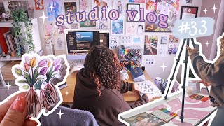 Studio Vlog 33  prepping for a shop launch & update in the new studio!