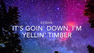 Pitbull (ft Kesha) - Timber (Lyrics Video) chords