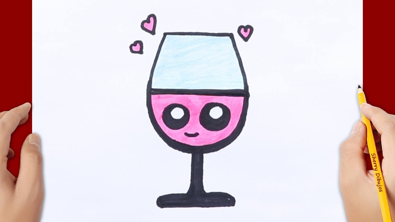 Cómo dibujar una copa de vino kawaii | Dibujos fáciles y lindos - thptnganamst.edu.vn
