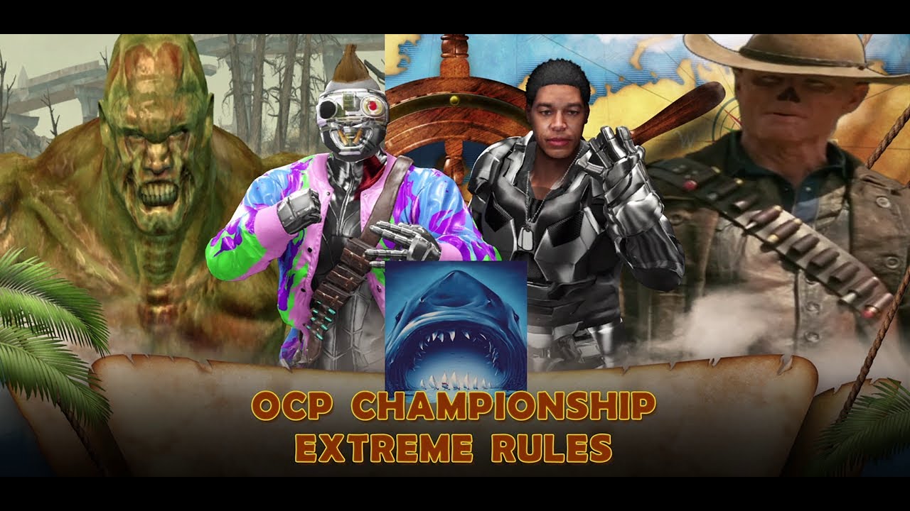 The Ghoul vs Super Mutant vs Maximus vs Johnny 5 OCP Title Match Blood In The Water 2024 WWE2k PPV