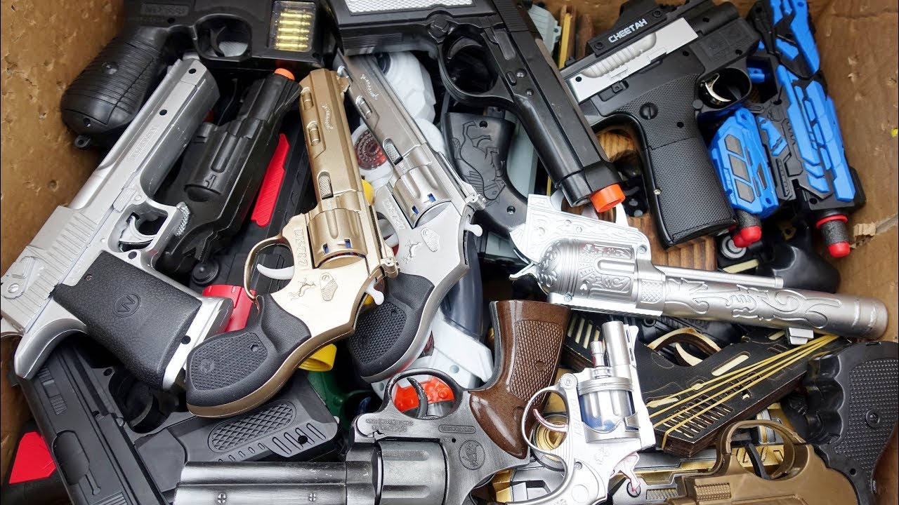 BB Guns - Box Full of Toy Pistols & Massive Pistol Collection - Nerf ...