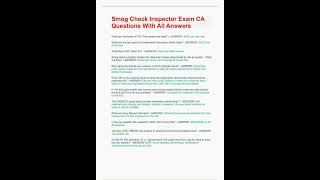 Smog Check Inspector Exam CA Questions With All Answers22 video