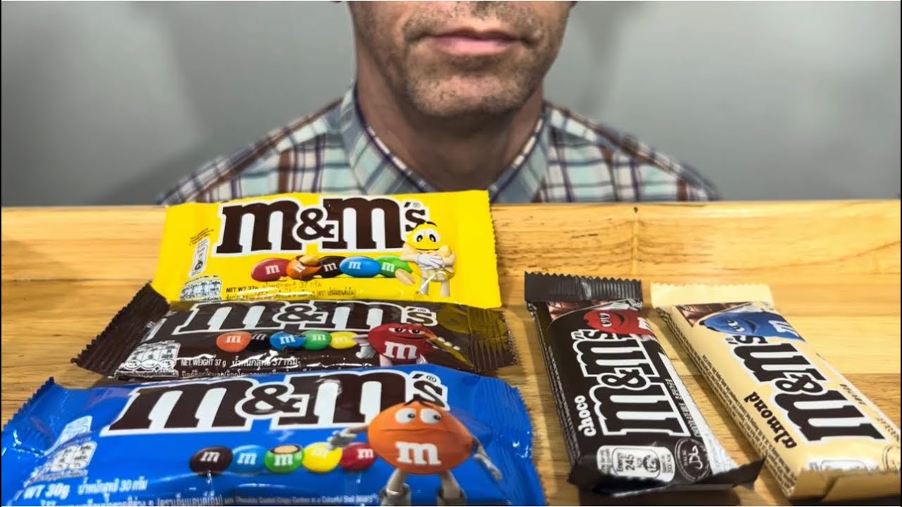 ASMR Unboxing M&M’s Chocolate & Crispy Bars | Satisfying Candy Wrapping Sounds