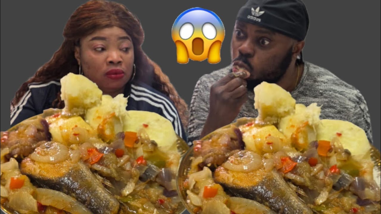 mukbang | challenge gone wrong | delicious eggplant sauce & yam | african food asmr