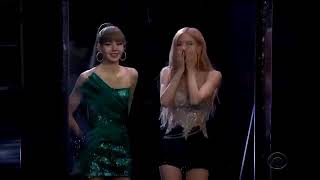 Blackpink Lisa \& Rose @Late Late Show with James Corden The Flinch game