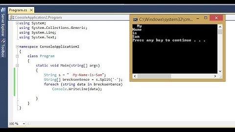 Console application to demonstrate string operations in Visual Studio 2010.