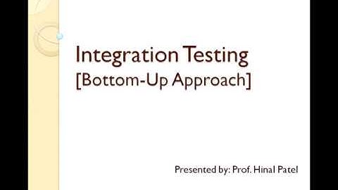 4th CE/IT | FSD | Unit - 6 | Integration Testing Bottom up Approach