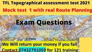 ⁣TFL topographical assessment 2022,Mock test 1 with Real route planning exam questions