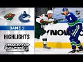 NHL Highlights | Wild @ Canucks, GM1 - Aug. 2, 2020