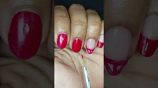 Easy Red French Tip Nail Art ❤️💅 | Step by Step Tutorial #Shorts #nails  #nailart #youtubeshorts