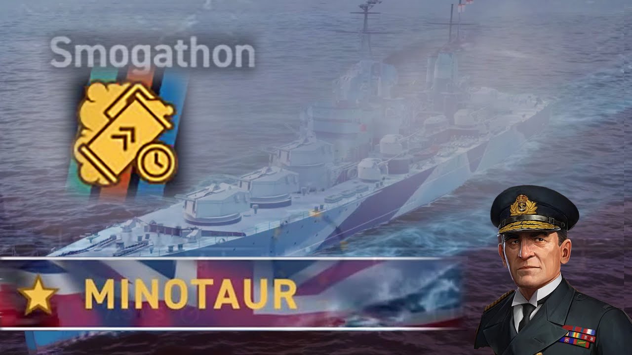 HMS Minotaur Somgathon Smoke Build World of Warships Legends - YouTube