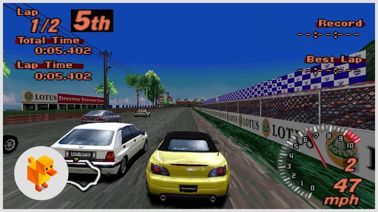 Gran Turismo 2 (PS1) Arcade Easy B Class on Tahiti Road DuckStation