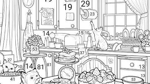 017. Relaxing Coloring - in the Kitchen