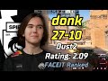 Donk plays dust2 2710  faceit ranked  apr 29 2024  cs2 demo