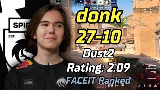 donk plays Dust2 (27-10) | FACEIT Ranked | Apr 29, 2024 | #cs2 #demo