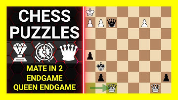 Chess Puzzles to Practice. Themes: Mate in 2, Endgame, Queen endgame. Learn Chess