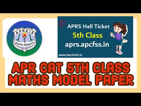 APRS Cat 5th Class Maths Model Paper /5th model previous paper// most ...