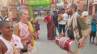 Sridhar Chants Hare Krishna with Harinama Ruci in Mayapur