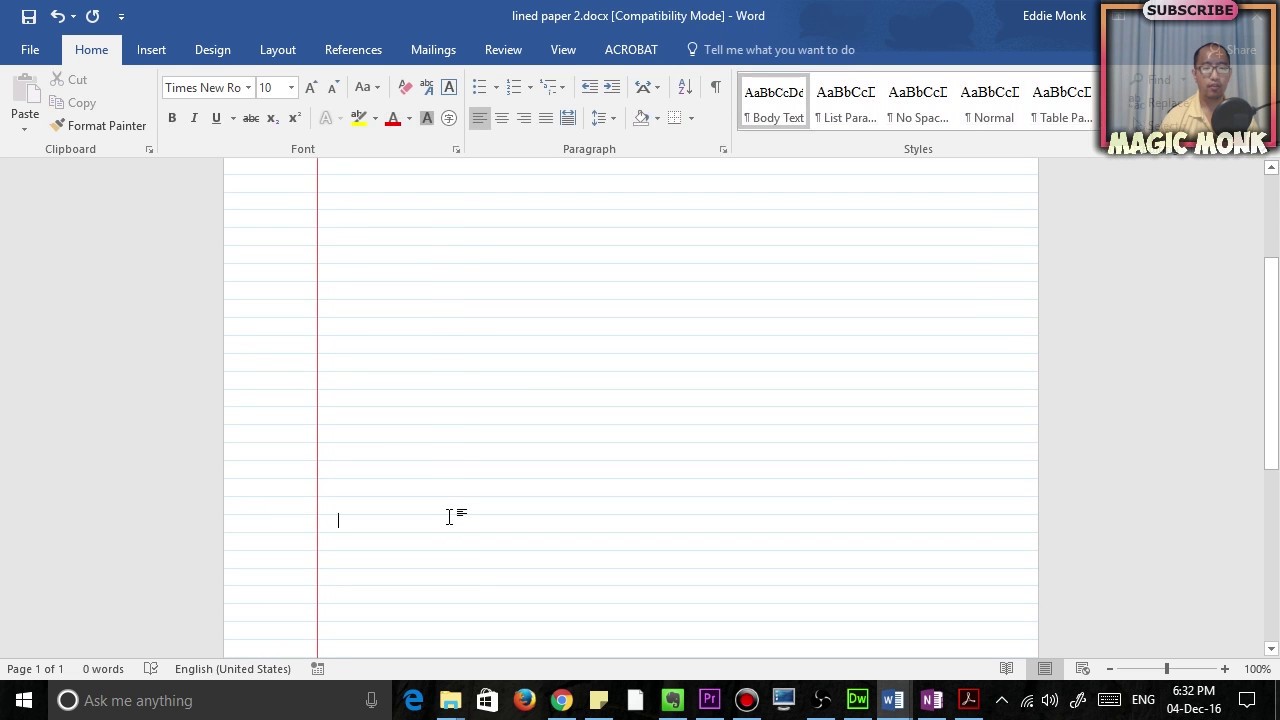 Lined Paper In Microsoft Word Pdf Youtube