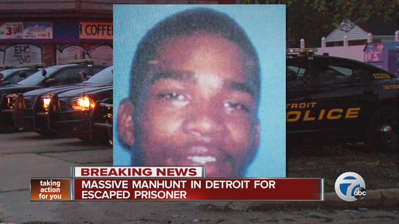 Massive manhunt in Detroit for escaped prisoner - YouTube