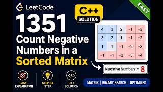 LeetCode 1351 | Count Negative Numbers in a Sorted Matrix | C++ Solution