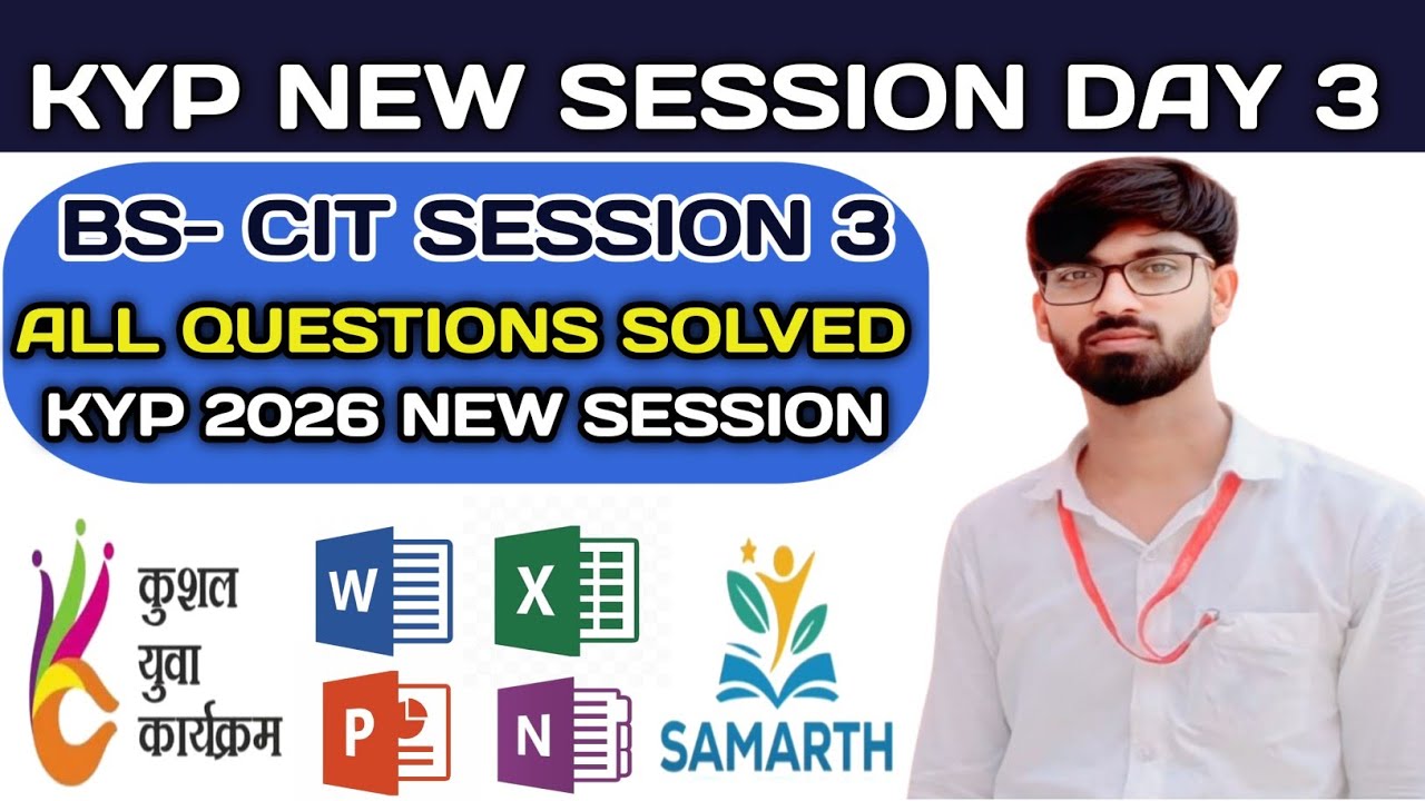KYP New 2026 Session 3 | BS-CIT 3 Lab All Question Solved | 100% ...
