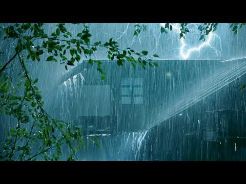 Hypnotize You into Deep Sleep 😴 Real Heavy Rain & Intense Thunder on Tin Roof of Farmhouse