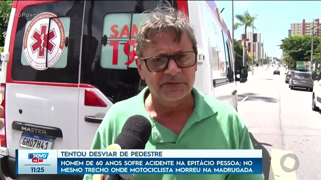 Tentou desviar de pedestre: homem sofre acidente na Epitácio Pessoa- O Povo na TV