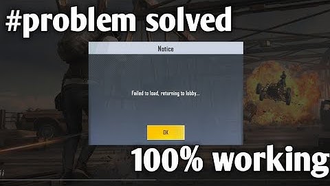Failed to load returning to lobby // Pubg lite // #Problem solved