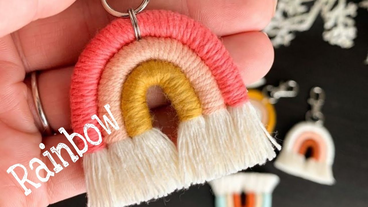 طريقه عمل قوس قزح بالخيوط ديكور للحائط/Rainbow/المكرميه