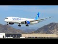 United Airlines 787 Landing &amp; Departing March Field