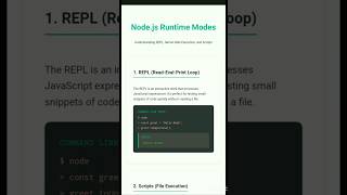 Node.js Runtime Types Explained: REPL, Scripts & Server-Side JS #shorts #nodejs
