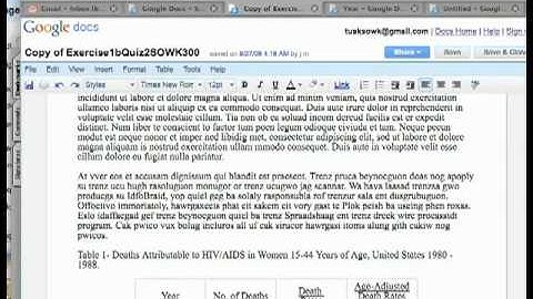 5 Minute Video Lecture Series: Create a APA style Table using Google Docs
