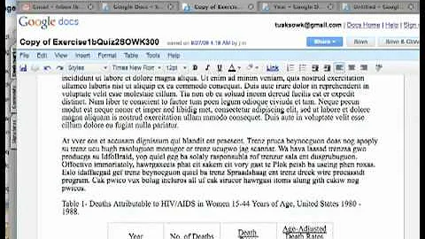 5 Minute Video Lecture Series: Create a APA style Table using Google Docs
