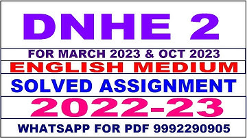 dnhe 2 solved assignment 2022-23 in english | dnhe 2 solved assignment 2022-23 | dnhe 2 2023