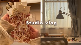 studio vlog🎥:)mask strap😷寝落用 作業動画🌙　chill out, mask strap | handmade accessory | working video,