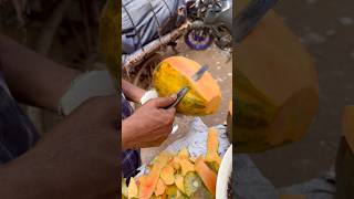 Unbelievable! Papaya Cutting Just $0.20 in Dhaka! #CrazyCheapFood #StreetFood #PapayaCutting