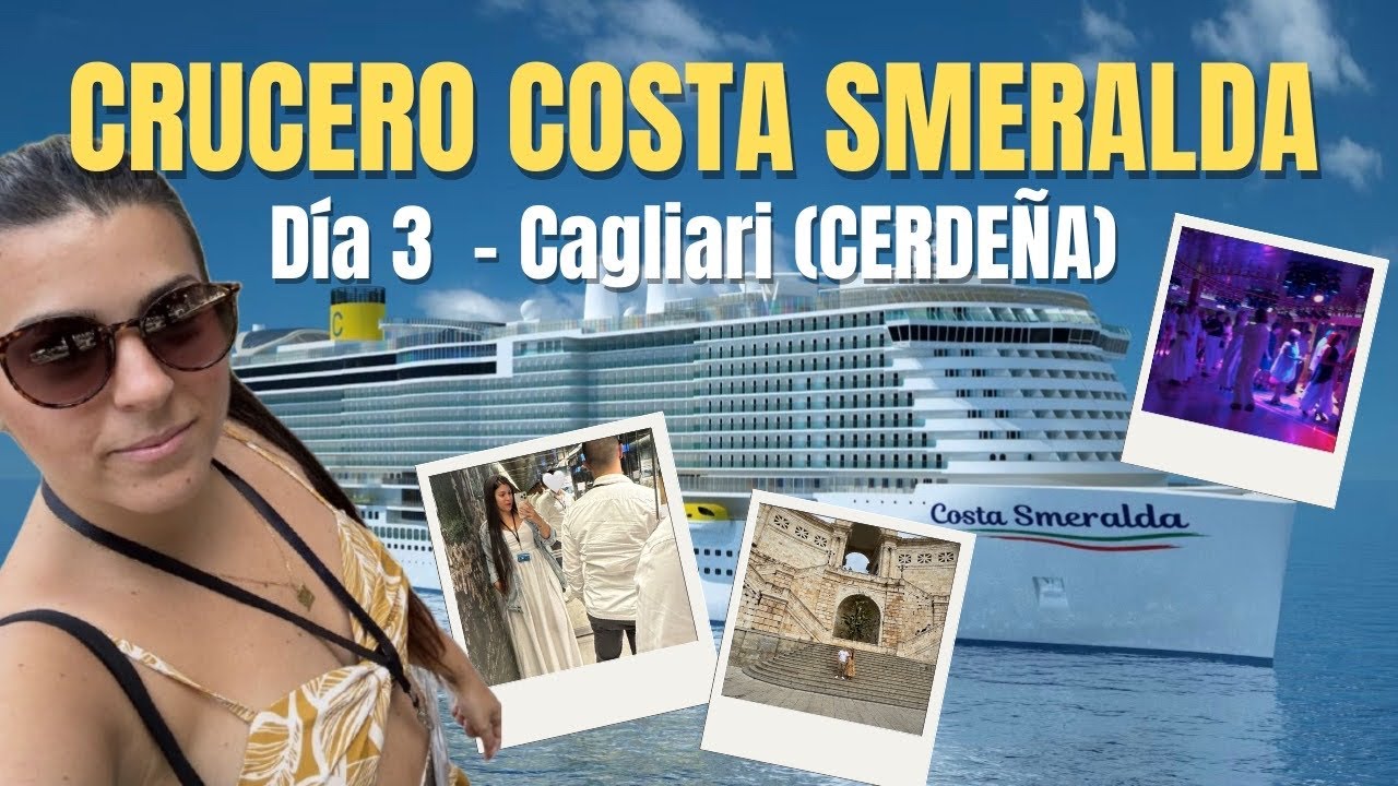 #3# VLOG CRUCERO | COSTA SMERALDA 🛳️ Visitamos Cagliari CERDEÑA 🌊 | Noche temática de BLANCO👗