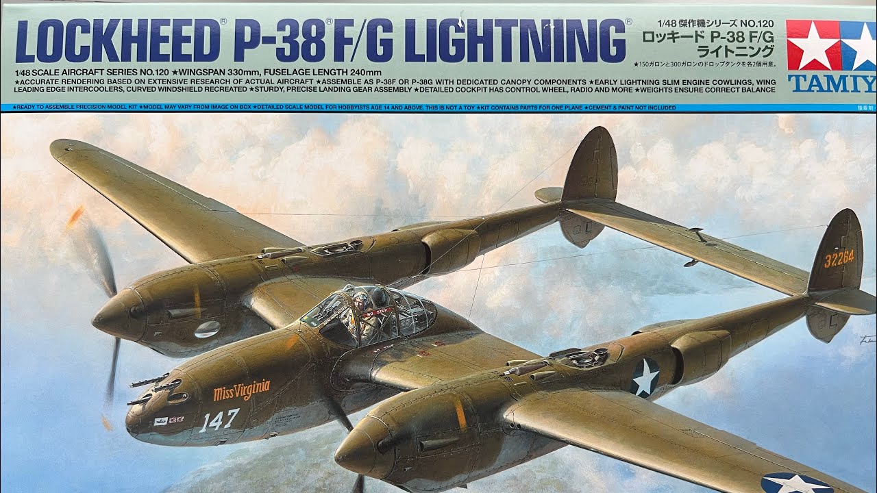 Lockheed P-38 Lightning. 1/48 scale Tamiya model kit - YouTube