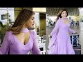 Akanksha Puri Chic Look in Beautiful Salwar Suit at Airport