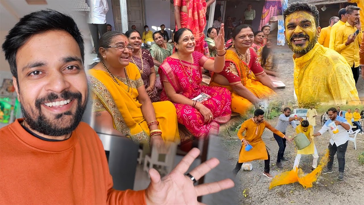 mummy aur papa pahunche savarkundla | haldi mein dulhe ko thande pani se nehlaya !