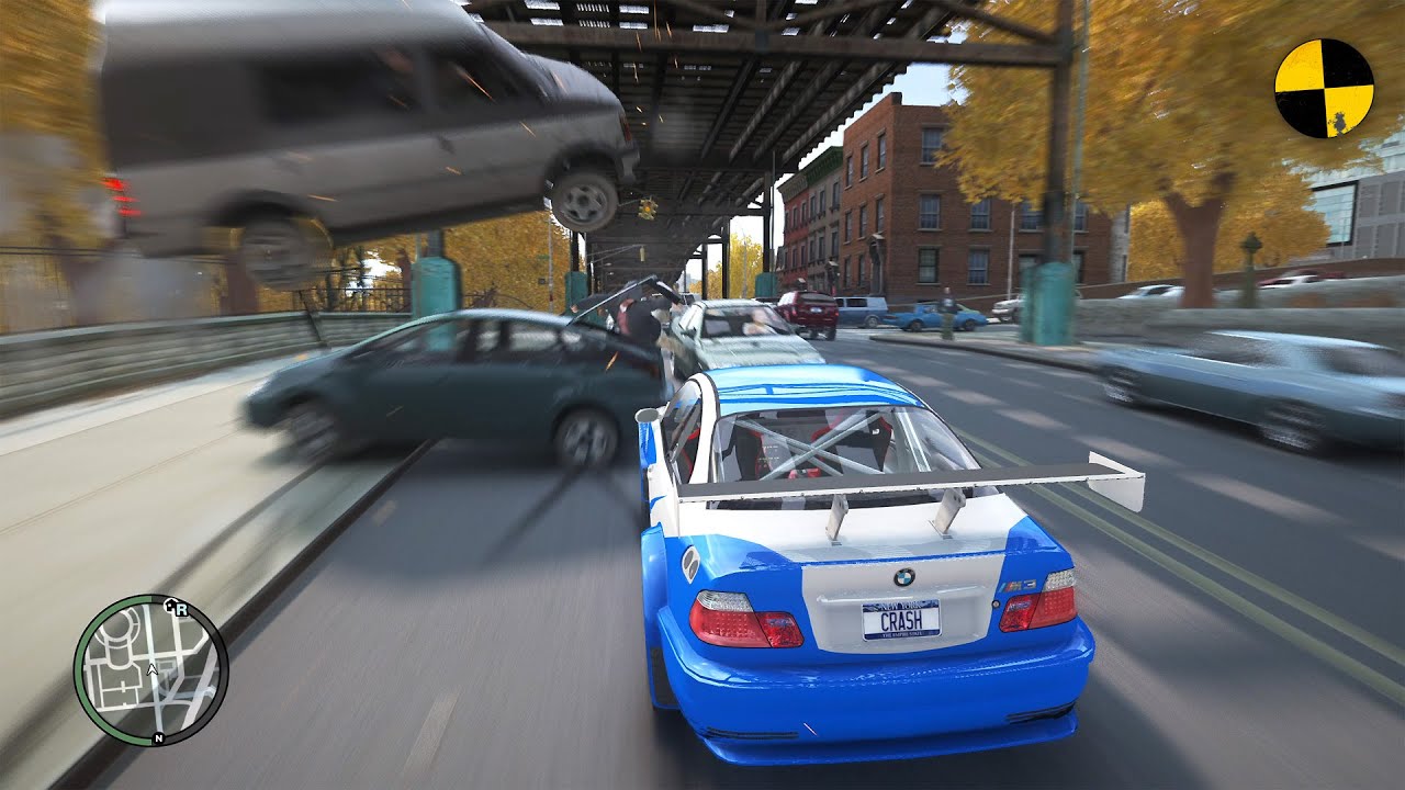 GTA 4 Crazy BMW M3 GTR Crashes Ep.64