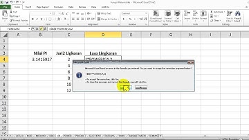 Cara membuat rumus luas lingkaran dengan fungsi PI Excel