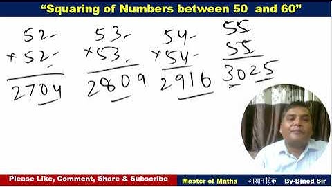 "Trick to Square Numbers Between 50 and 60 | Vedic Maths Shortcut | Competitive Exams Special"