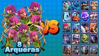 8 ARQUERAS VS TODAS LAS CARTAS | Clash Royale